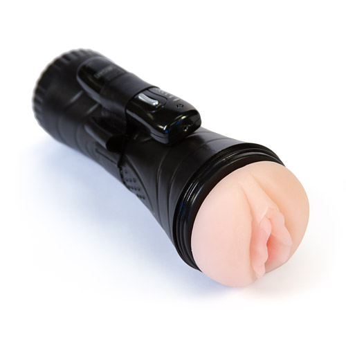 Vibrating pussy in a plastic case - realistic vibrating masturbator