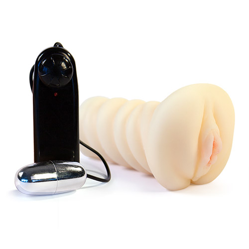 Vibrating realistic pussy - masturbation sleeve