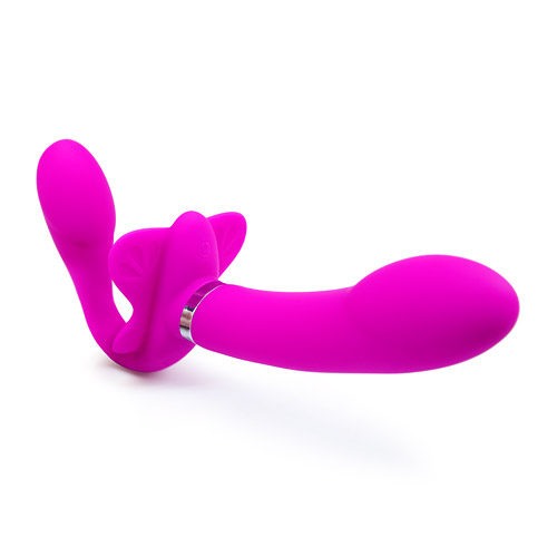 Butterfly share - vibrating strapless strap on