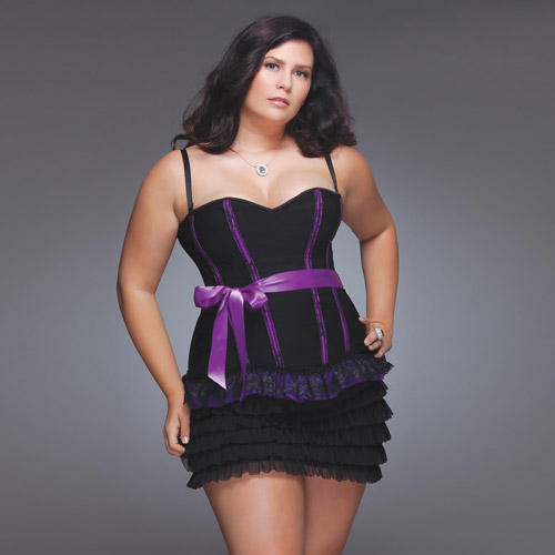 Corset with ruffled lace hem - corset discontinued
