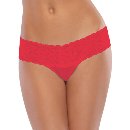 Red mesh thong with lace waist - sexy panty discontinued
