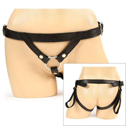 Leather strap rider - double strap harness