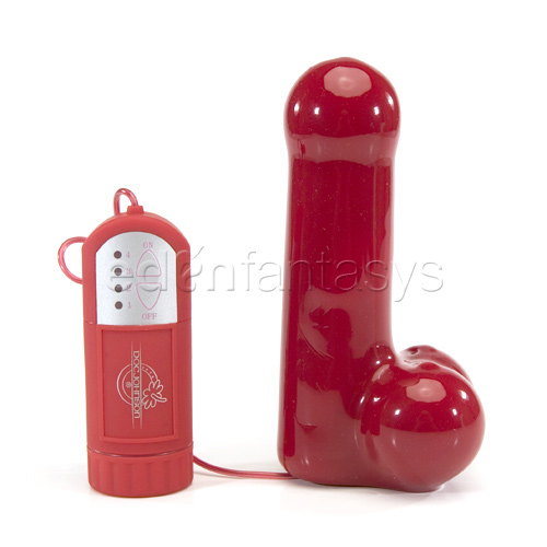 Red boy small ballsy cock - traditional vibrator discontinued