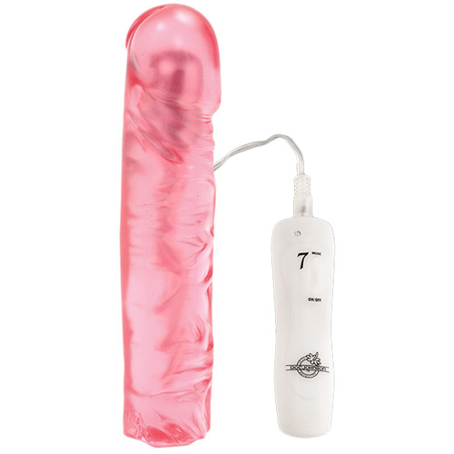 Vibrating 8" jelly dong - realistic dildo vibrator