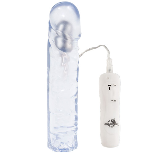 Vibrating 8" jelly dong - realistic dildo vibrator
