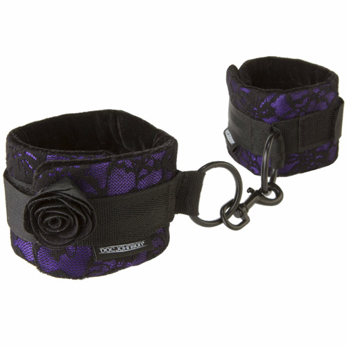 Black rose kinky kuffs - wrist cuffs
