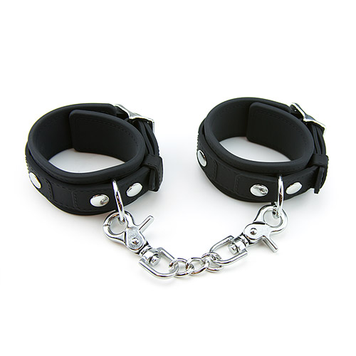 Silicone chained handcuffs - wrist cuffs
