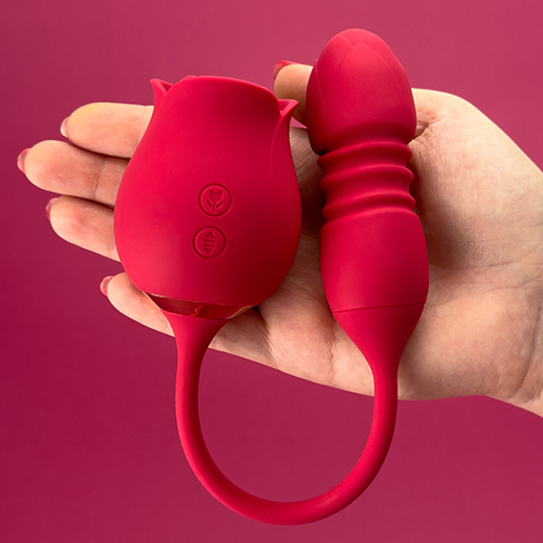 Rosebud thruster - dual rose vibrator