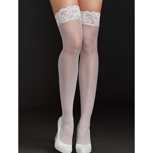 White nights lace top stocking - sheer stockings