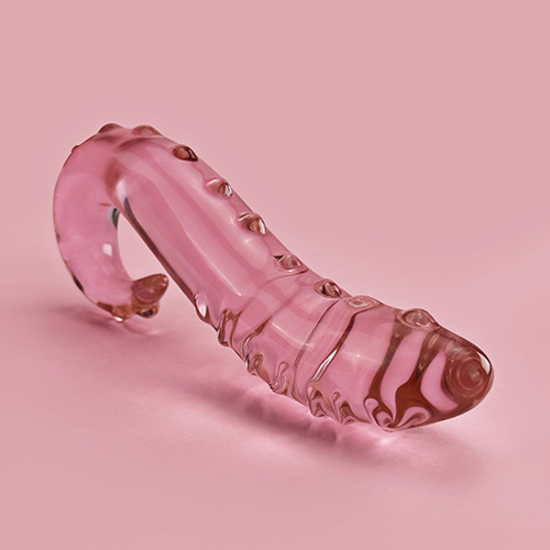 French kiss - textured glass g-spot dildo