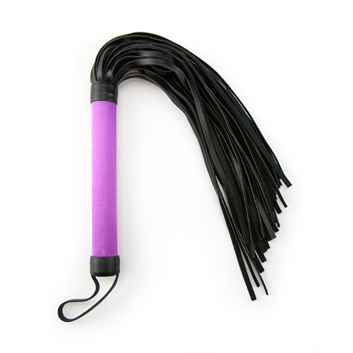 Satin and faux leather flogger - short-tail whip
