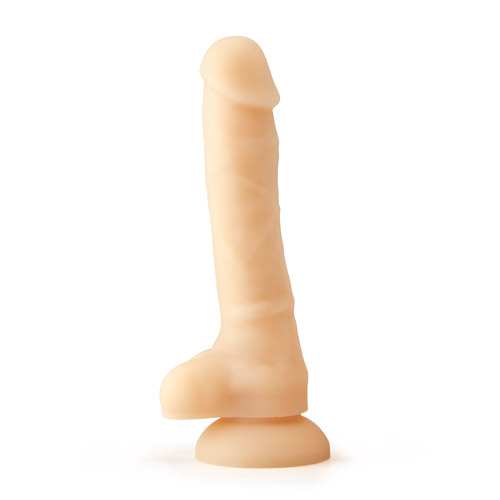 Dual density silicone dildo 7" - silicone realistic dildo with balls and suction cup