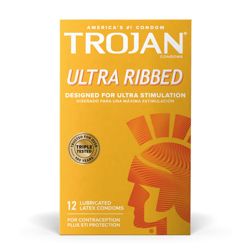 Trojan ultra ribbed lubricated condoms - ribbed condoms