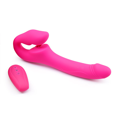 Soul kiss - air pulse tongue remote control strapless strap-on