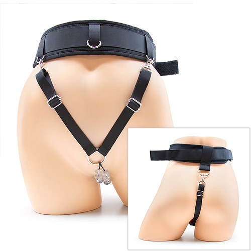 Orgasm control chastity belt - harness with back support