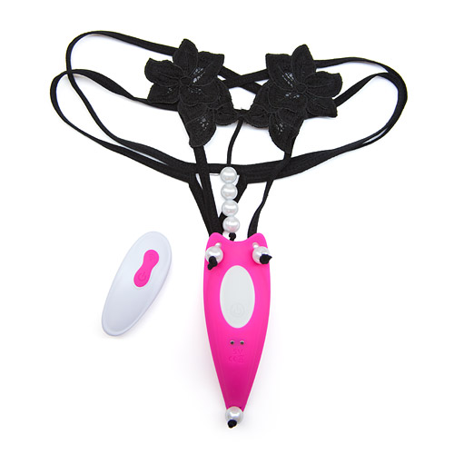 Lovers beaded thong - strap-on vibrator