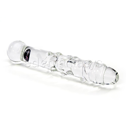 Clear spiral glass dildo with bumps probe - phallix glass sex toy