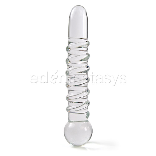 Swirl rib glass dildo probe - glass anal dildo 