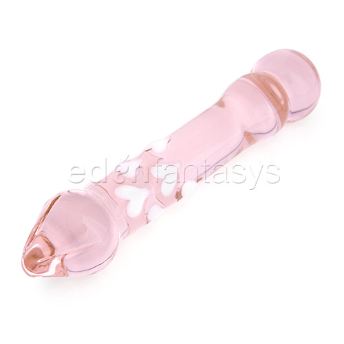 Glass wand with hearts - glass dildo