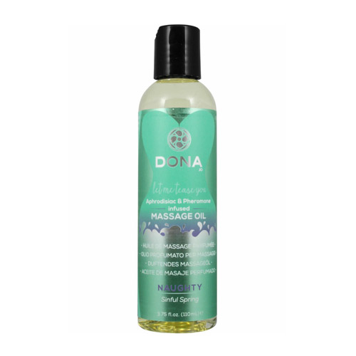 Dona scented massage oil Naughty - aphrodisiac and pheromone infused oil