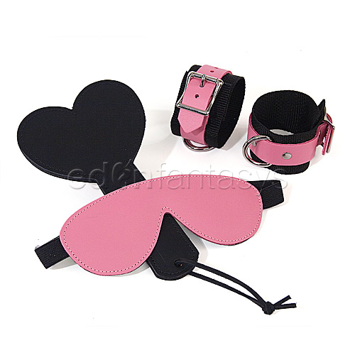 Pink bound leather kit - light  bdsm kit