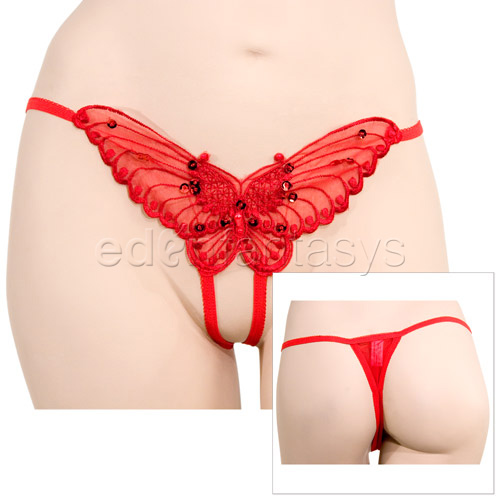 Butterfly crotchless panty - crotchless panties