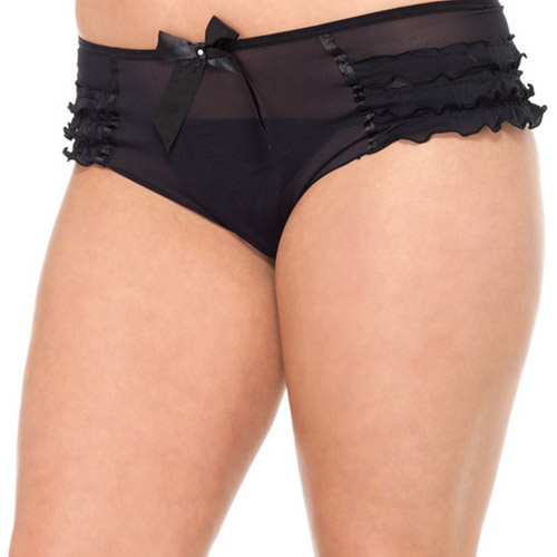 Mesh ruffle tanga with bow - sexy panty discontinued
