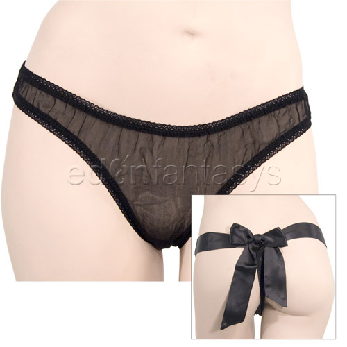 Silk thong with satin bow - panties discontinued