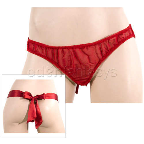 Silk thong with satin bow - sexy panties