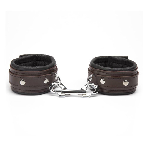 Black leather ankle cuffs - ankle cuffs with buckle discontinued