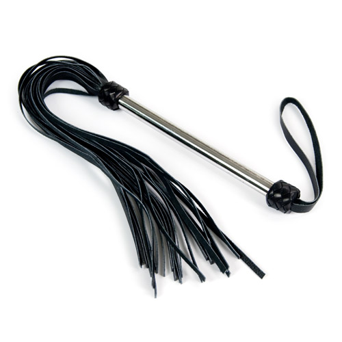 Calf leather flogger with metal handle - whip