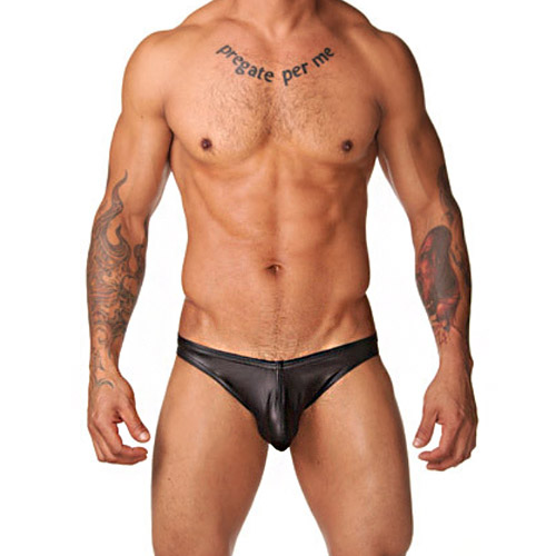 Speedo style male wet look underwear - wet look panty for men