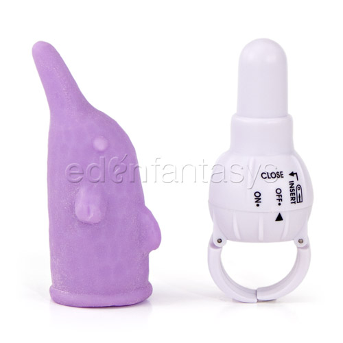 Finger ring vibe with dolphin sleeve - finger massager discontinued