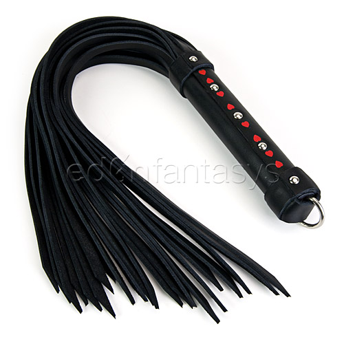 Hearts leather whip - flogging toy