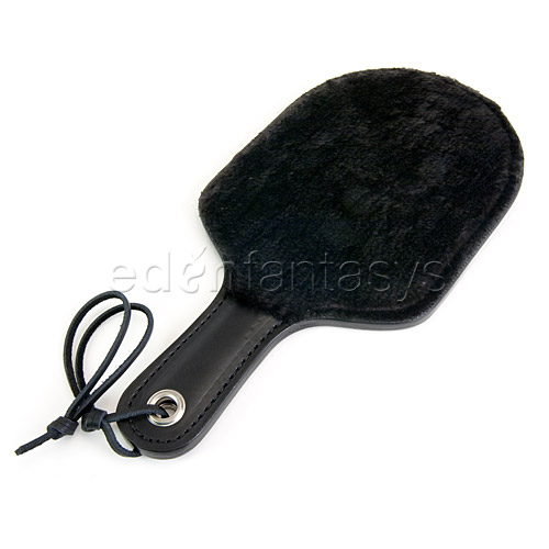 Leather paddle with fleece - sex toy