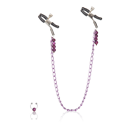 Nipple Play purple chain nipple clamps - nipple clamps with chain