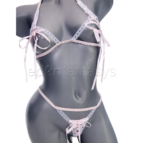 Erotique ribbon and lace bra set - bra and panty set discontinued