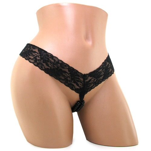 Crotchless beaded lover’s thong - crotchless panties