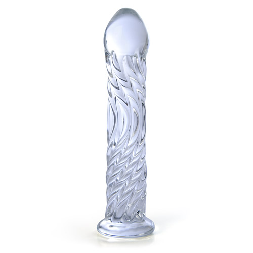 Twisted pleasure - classic glass dildo with flared base