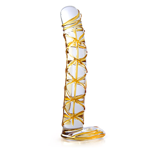 Gold laced G - glass dildo