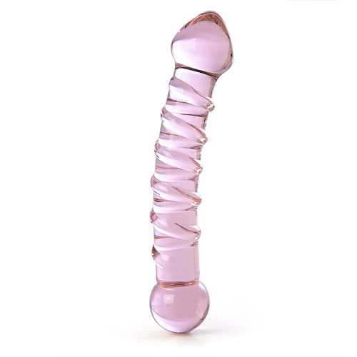 Pink swirl G - glass dildo