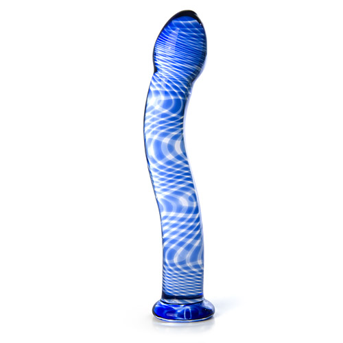 Blue swirl G - classic glass g-spot dildo