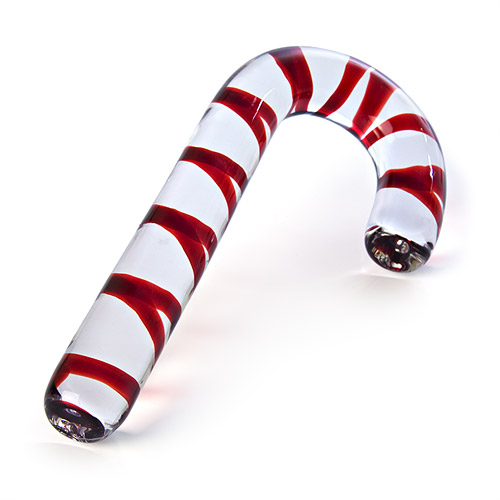 Sweet candy cane - classic glass dildo