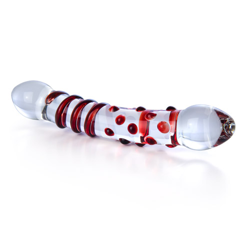 Bumpy spiral double dong - double-ended glass dildo