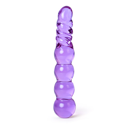 Violet wonder - double-ended glass dildo