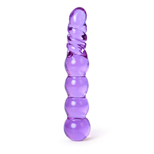 Violet wonder - double ended glass dildo