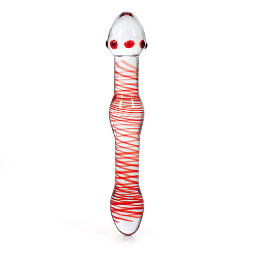 Red cyclone wand - double ended glass dildo