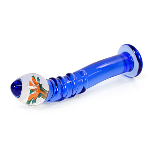 Royal blossom - textured glass g-spot dildo