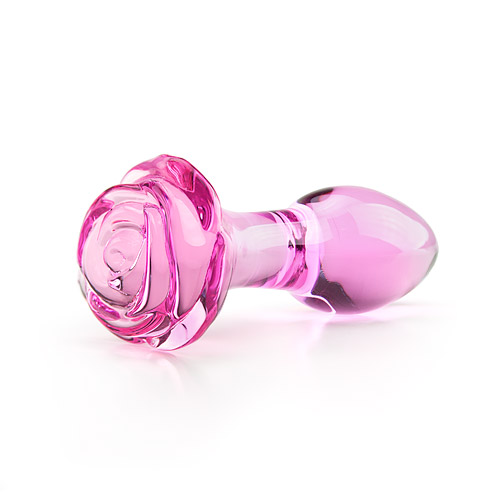Rose butt plug - flower glass butt plug
