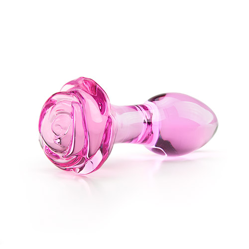 Rose butt plug - glass butt plug